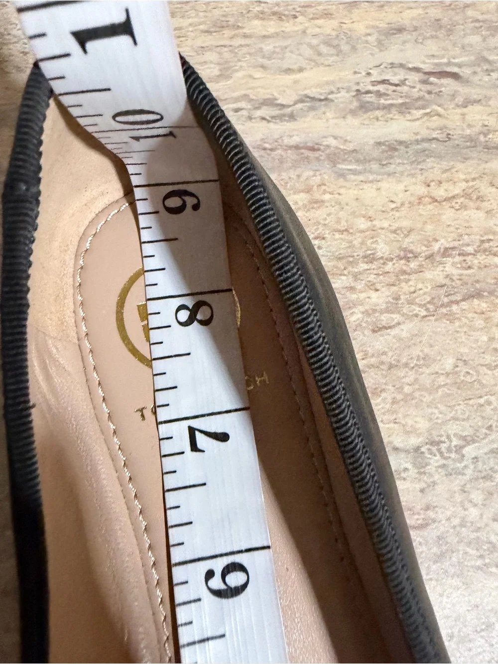 Tory Burch Laila Driver Black Leather Bow Ballet Flats with Gold Logo Charms